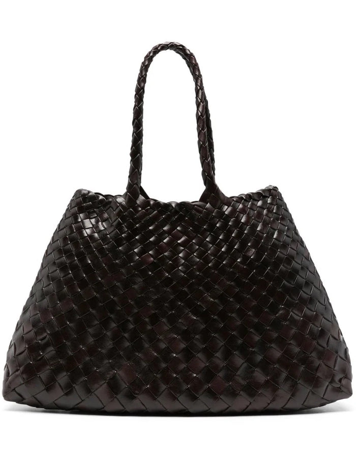 Dragon Difussion Brown Leather Shoulder Bag