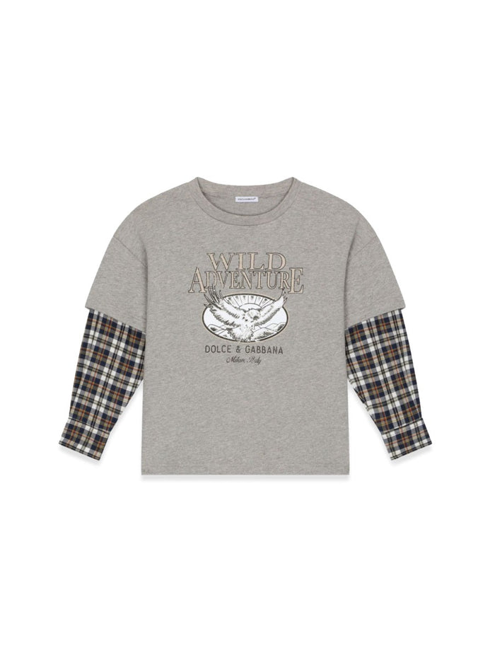 Dolce & Gabbana T-Shirt Prairie Sleeves Checks