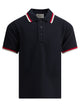 Moncler Kids Blue Cotton Polo Shirt