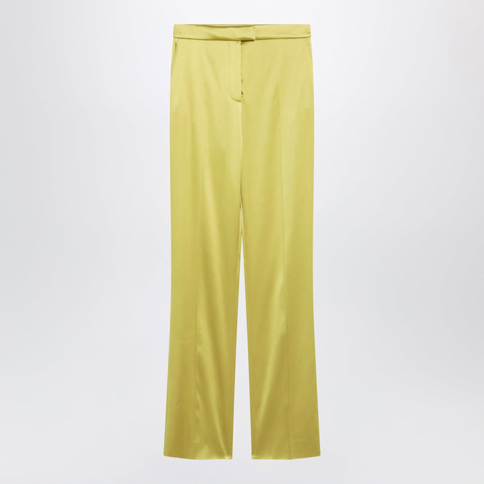 Valentino Avocado-Colored Trousers In Shiny Silk Blend