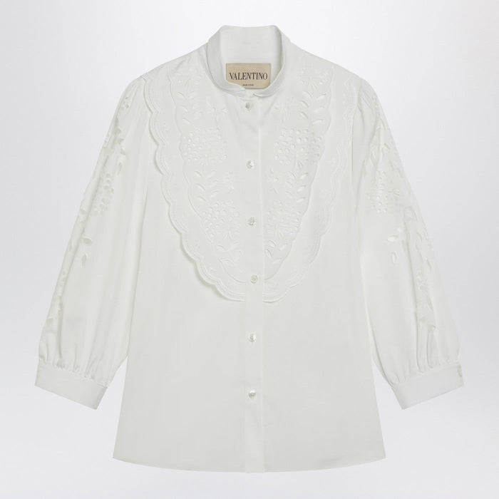 Valentino Garavani White Shirt With Sangallo Embroidery