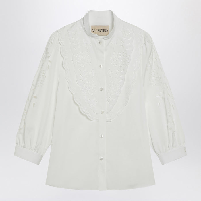 Valentino White Shirt With Sangallo Embroidery