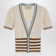 Valentino Garavani Openwork Striped Cotton Cardigan