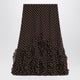 Valentino Garavani Brown Silk Skirt With Plusdepois Motif
