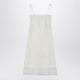 Valentino Ivory Linen Midi Dress With Sangallo Embroidery