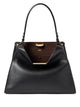 Fendi Way Medium Bag In Black Leather And Chocolate Suede