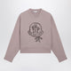 Moncler Pink Cotton Sweatshirt With Embroidered Logo