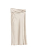 Patrizia Pepe Patrizia Pepe Satin-Finish Draped-Waist Midi Skirt