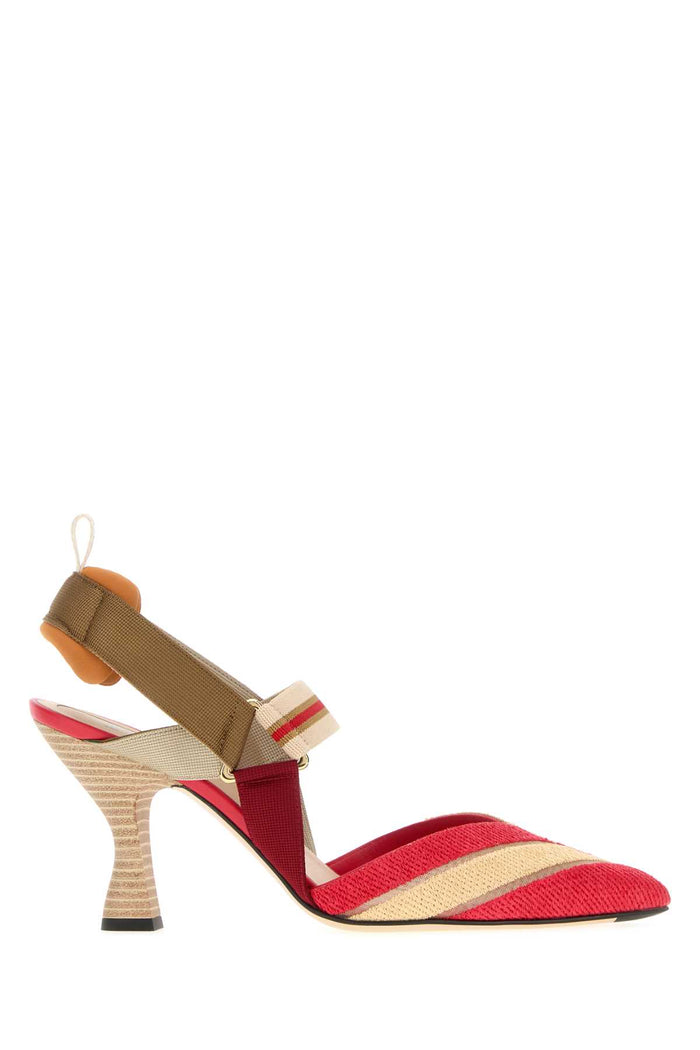 Fendi Embroidered Raffia Colibr㬠Pumps