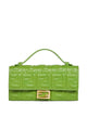 Fendi Continental With Chain Baguette Wallet In Green Nappa Leather With Ff Motif