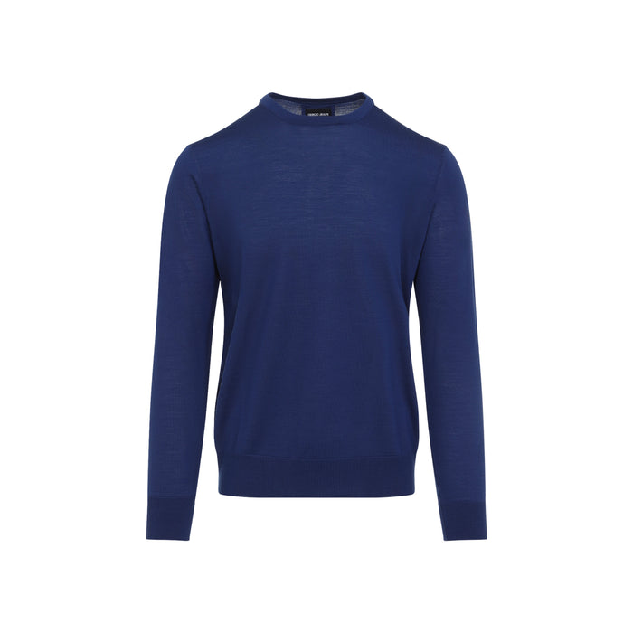 Giorgio Armani Royal Blue Virgin Wool Sweater