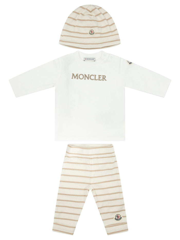 Moncler Kids Beige Cotton Tracksuit Set