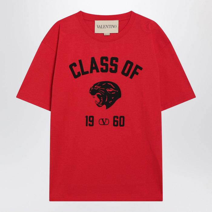Valentino Red T-Shirt With Panther Print