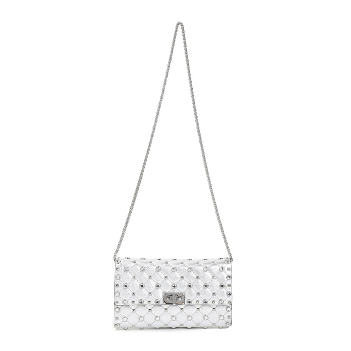 Valentino Garavani Silver Crystals Shoulder Bag