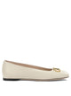 Valentino Garavani Vlogo White Lamb Leather Goat Leather Classic Ballet Flats
