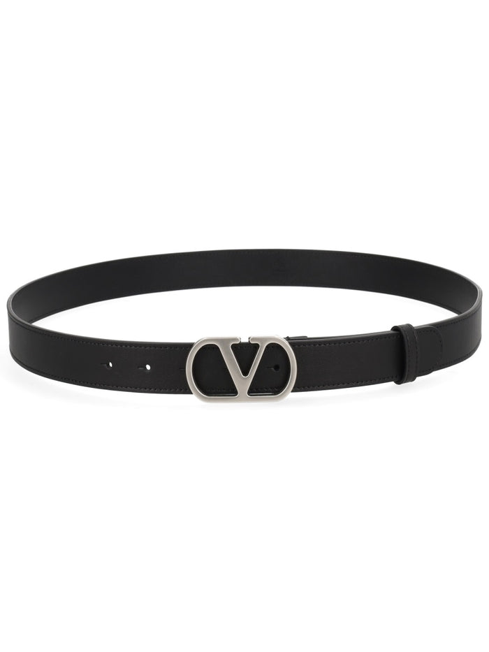 Valentino Garavani Black Leather Belt