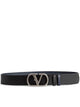 Valentino Black Leather Reversible Belt
