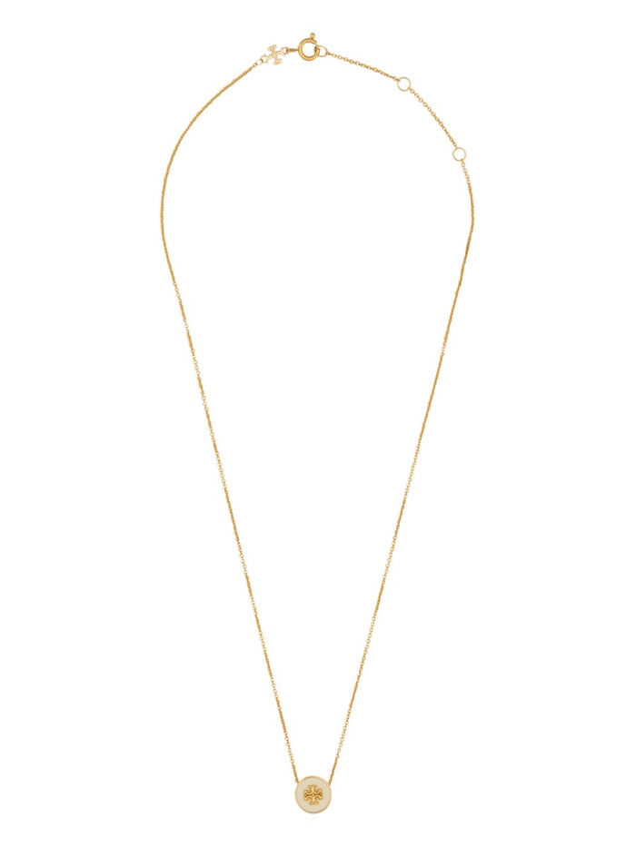 Tory Burch Icon Enamel Pendant Necklace - - Metal - Gold