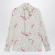 Valentino Vanilla Silk Shirt With Logo Print