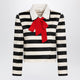 Valentino Vanilla/Black Striped Jacket With Maxi Bow