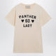 Valentino Panther Lady Cotton Jersey T-Shirt In Birch/Black