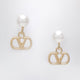 Valentino Garavani Gold-Tone Vlogo Signature Earrings With Pearl