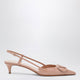 Valentino Garavani Cinnamon Pink Vlogo Signature Patent Leather Slingback Pumps