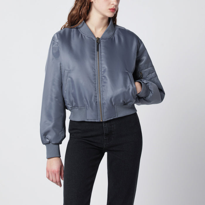 Anine Bing Leon Grey Cropped Bomber Jacket