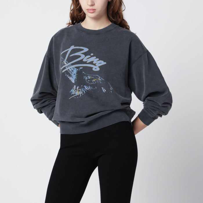 Anine Bing Spencer Eagle Washed Black Sweatshirt
