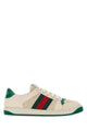 Gucci Ivory Mesh And Suede Screener Sneakers