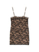 Saint Laurent Lace-Overlay Logo-Strap Mini Dress
