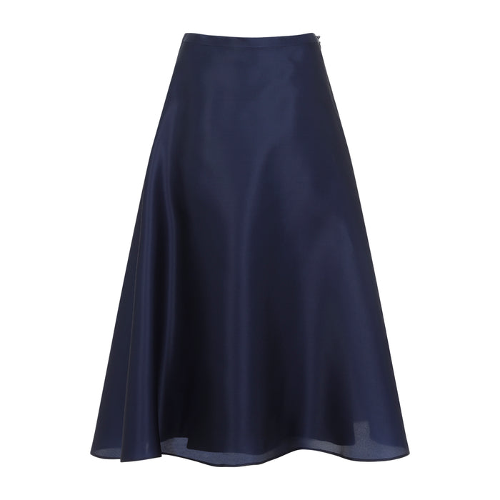 Alberta Ferreti Blue Silk Midi Skirt