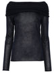 Roberto Collina Off-The-Shoulder Silk Blend Semi-Sheer Sweater