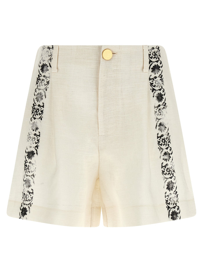 Alberta Ferretti 'Fortuny' Linen Shorts