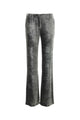 Alberta Ferreti Silver Velvet Wide-Leg Pant