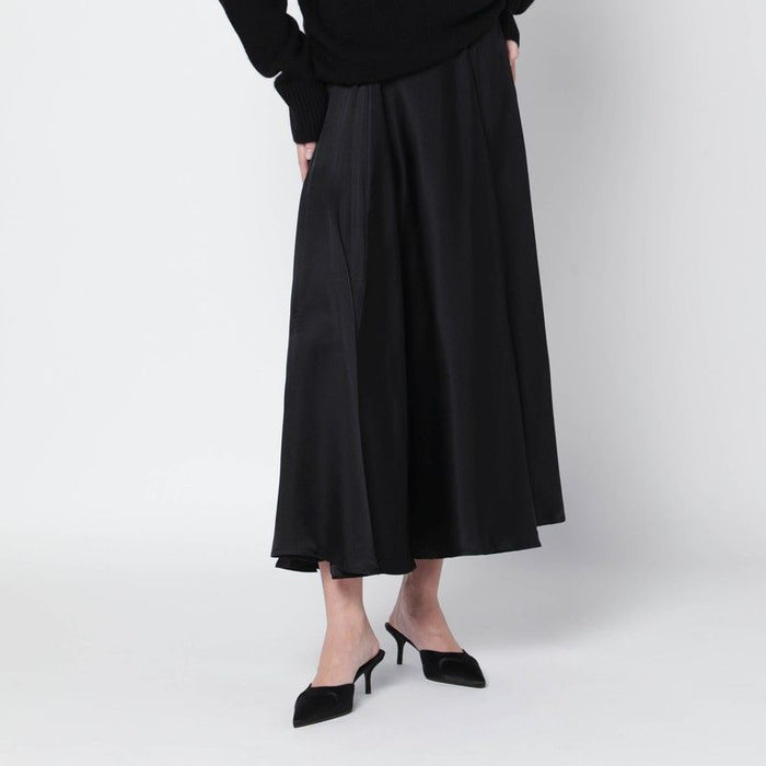 Anine Bing Black Christina Silkblend Midi Skirt