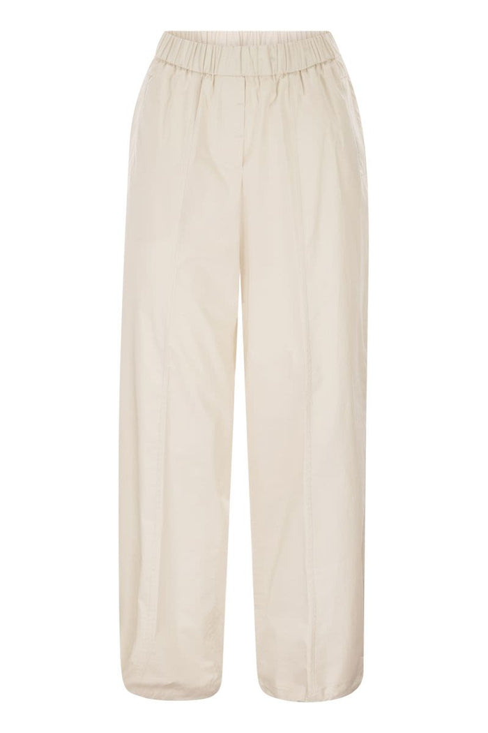 Peserico Loose-Fitting Stretch Cotton Trousers With Elasticated Waistband