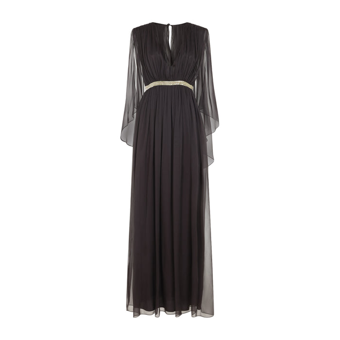 Alberta Ferreti Brown Chiffon Long Dress
