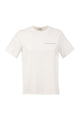 Peserico Stretch Cotton T-Shirt With Punto Luce Chest Pocket Detail