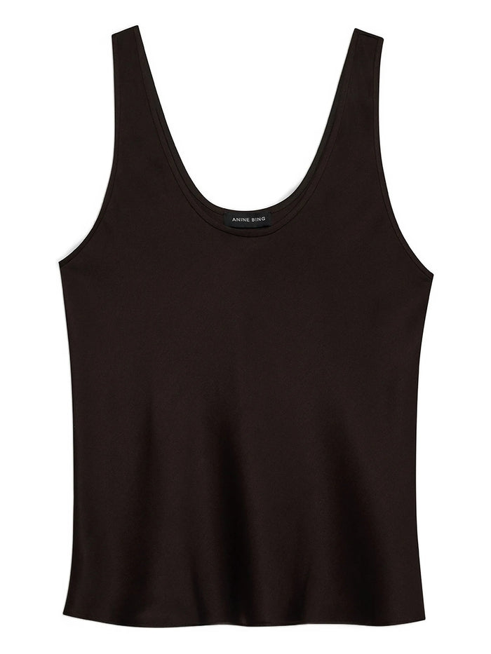 Anine Bing Lea Brown Silk Tanktop