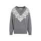 Alberta Ferreti Grey V Neck Sweater