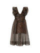 Ganni Printed Organza Long Dress