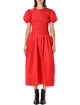 Ganni Ganni Smocked Cotton Midi Dress