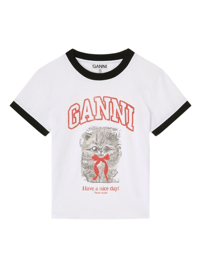 Ganni Cropped Kitty T-Shirt
