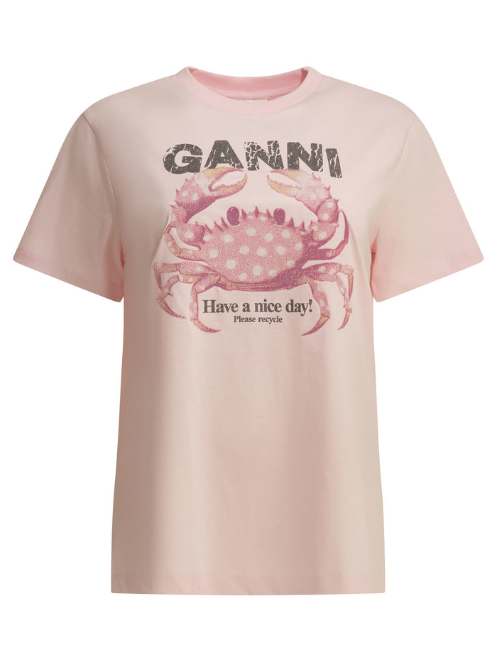 Ganni "Crab" Crewneck T-Shirt