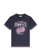 Ganni Raspberry T-Shirt - - Cotton - Black