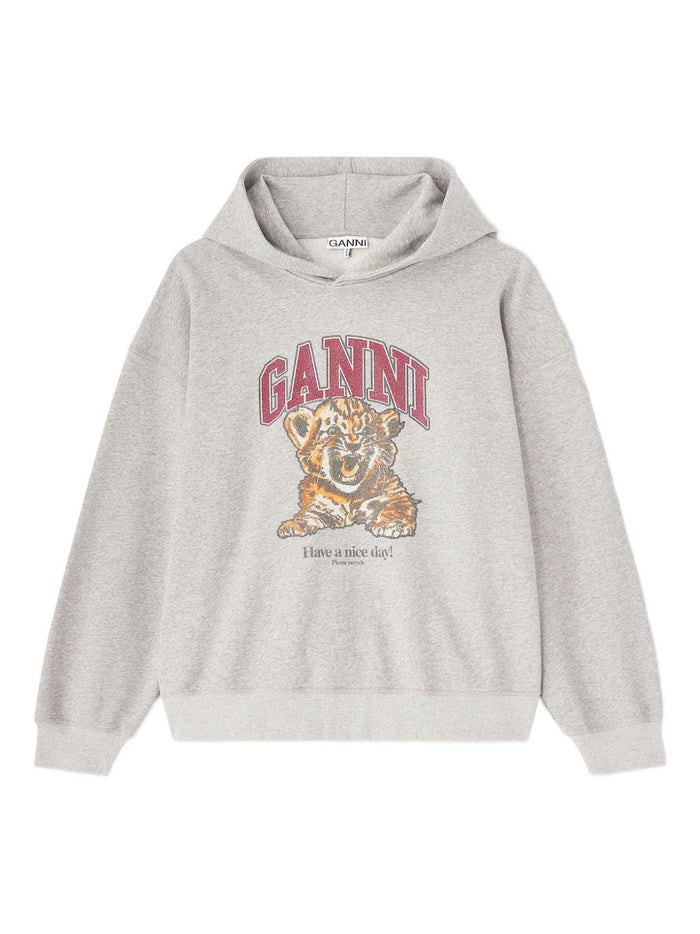Ganni Grey Tiger Hoodie