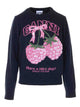 Ganni Blue Graphic Wool Sweater