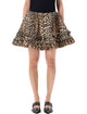 Ganni Ganni Leopard Print Duchesse Nylon Mini Skirt