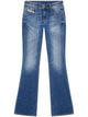 Diesel Blue Cotton Elastane Flared Jeans